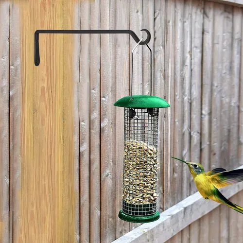 Miniatura 3 de Paquete de 2 colgadores de plantas de 16 pulgadas, ganchos resistentes para colgar plantas al aire libre, colgador de comedero de pájaros