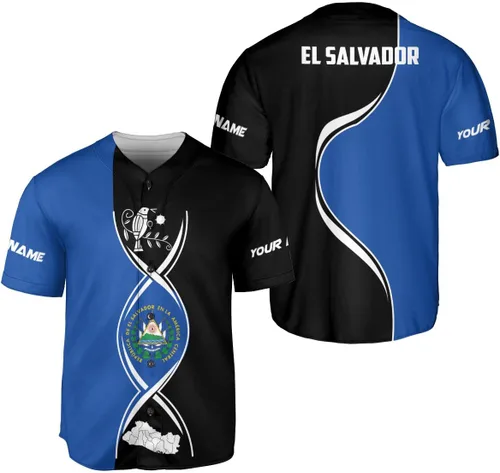 Miniatura 9 de Personalizado El Salvador Camiseta De Béisbol, Camisa Personalizada Hombres Orgullosos Camisetas De La Bandera De El Salvador, Camisas Del Salvador