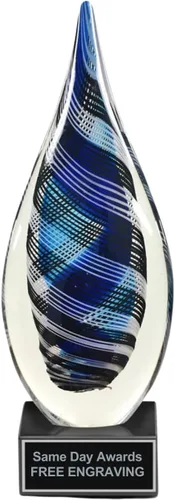 Miniatura 18 de Premio de Vidrio Artístico Soplado a Mano – Premio Elegante con Grabado Personalizado para Corporativo, Deportes, Jubilación, Reconocimiento