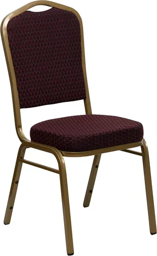 Miniatura 56 de Flash Furniture HERCULES Series - Silla apilable para banquetes con respaldo de corona en tela negra con estampado, marco de vena plateada Tela