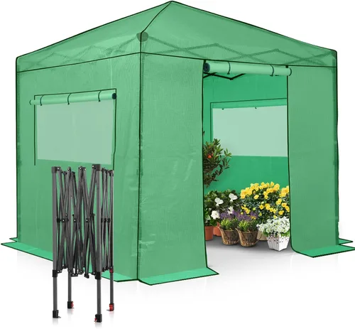 Miniatura 17 de EAGLE PEAK - Invernadero instantáneo emergente, para plantas de jardinería en interiores y exteriores, puertas con cremallera enrollable y ventanas