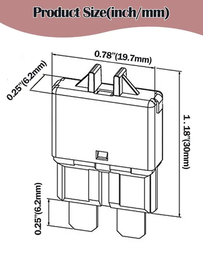 Miniatura 6 de Fúsible de hoja estándar reajustable 3A ATC para automotriz ATO, fusibles manuales de reinicio, disyuntor de hoja de reinicio manual para barco