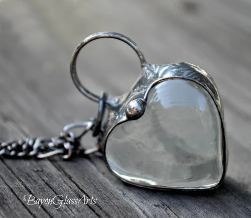 Miniatura 6 de Handmade Glass Chunky Heart Necklace