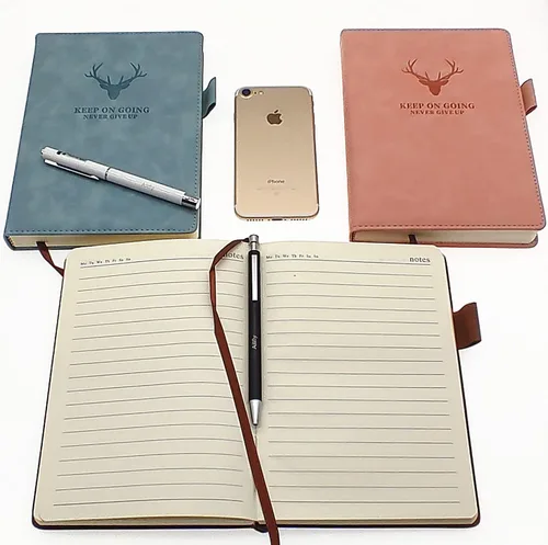 Miniatura 3 de Ailifly Cuaderno de diario de 360 páginas con patrón de cabeza de ciervo grueso, tapa dura, cubierta de piel sintética sintética, diario