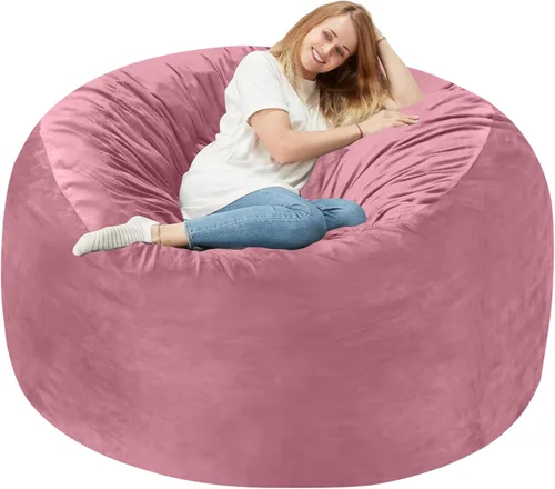 Miniatura 84 de Homguava - Sillón puff de 3 pies Sillón estilo puff grande de 3 pulgadas con relleno de espuma viscoelástica, sofá suave con funda de terciopelo