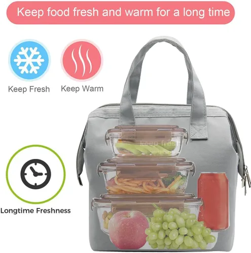Miniatura 2 de Mziart Bolsa de almuerzo aislada simple Bento bolsa de almuerzo bolsa de almuerzo para mujeres hombres adultos picnic trabajo senderismo playa (azul)