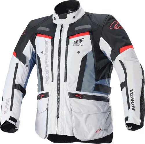 Alpinestars Chaqueta de motocicleta para hombre Gris hielo/azul/rojo brillante