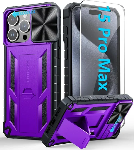 Miniatura 45 de FNTCASE for iPhone 11-Pro Phone Case: Military Grade Drop Proof Mobile Cover with Kickstand & Slide Rugged Shockproof Bumper Heavy Duty Protector