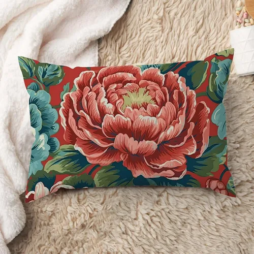 Miniatura 38 de ArogGeld Fundas de cojín de estilo chinoiserie, diseño de flores y pájaros, color rosa rubor, diseño de animales de pavo real, jardín asiático