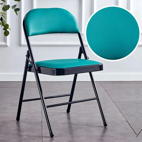 Miniatura 2 de Folding Chairs Silla de escritorio acolchada para muebles, silla de camping, silla de descanso plegable con marco de metal para sillas de oficina