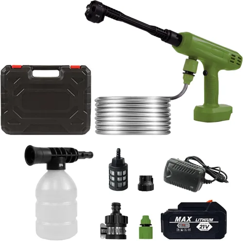 Cordless Pressure Washer,1200PSI Portable Power Washer with 4Ah Battery&Charger,6-in-1 Nozzle,5 Meter Hose,Handheld High-Pressure Car Washer for