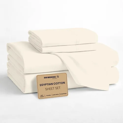 Miniatura 9 de SGI bedding Sábanas 100% algodón egipcio tamaño individual – Sábanas refrescantes, ropa de cama blanca suave y transpirable, ropa de cama de lujo