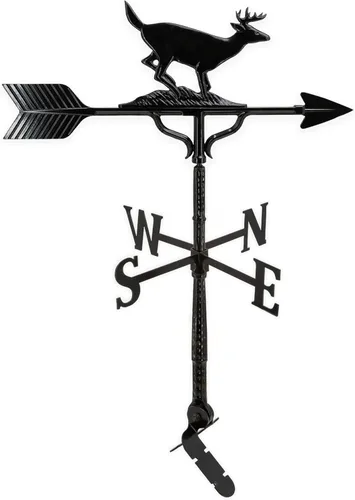 Montague Metal Products Veleta de 32 pulgadas con adorno negro satinado, natural