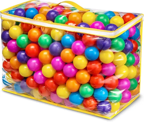 Hovenlay Pelotas para hoyo de bolas, sin ftalatos, plástico a prueba de aplastamiento, 7 colores brillantes en juguetes reutilizables para niños con