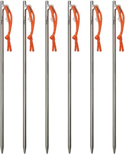 Miniatura 10 de TiTo Titanium Estacas ligeras para tienda de campaña, clavos de tienda de campaña resistentes para acampar al aire libre, senderismo y soporte