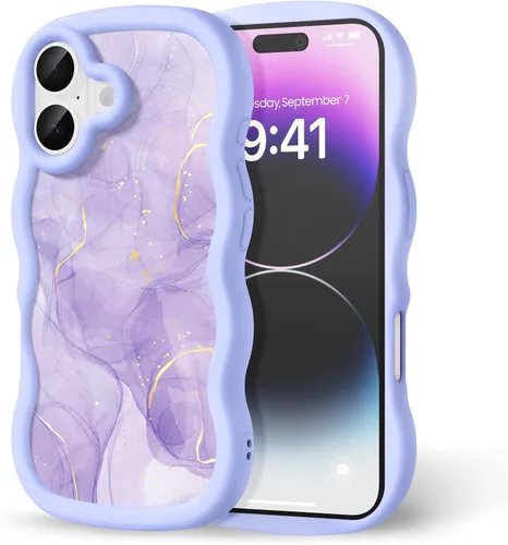 Miniatura 137 de Compatible con iPhone SE/8/7 Funda para Mujeres y Niñas, Marco Ondulado Rizado con Patrón Lindo, Estética Delgada Suave Silicona TPU Parachoques
