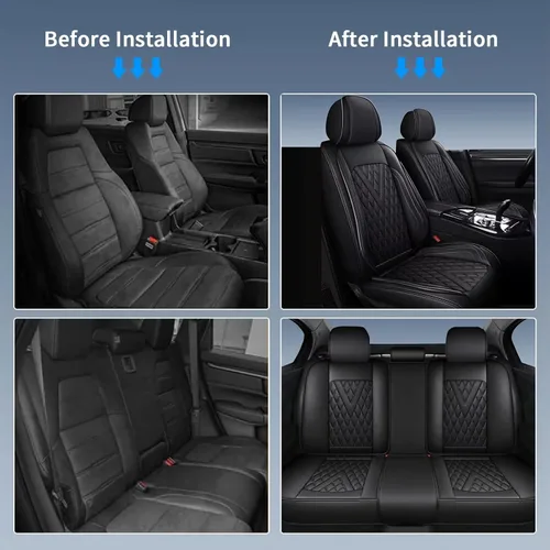 Miniatura 7 de IKABEVEM Fit for Subaru Impreza Seat Covers 2012-2026 Full Set Faux Leather Seat Cushion Waterproof Anti-Slip Seat Cushion Protector Compatible with