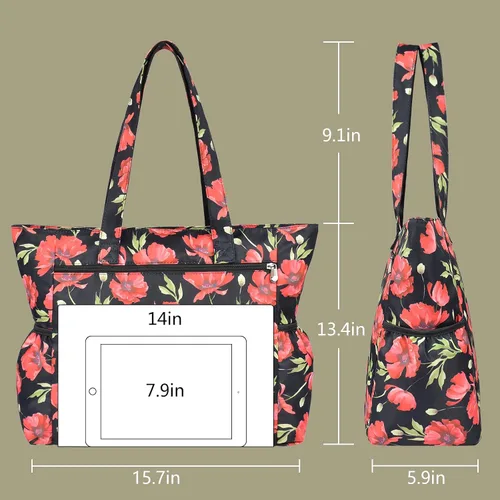 Miniatura 54 de CLOUDMUSIC Bolsa de hombro para enfermeras, profesores, trabajo, gimnasio, viajes, playa, mujeres, con gran capacidad, impermeable