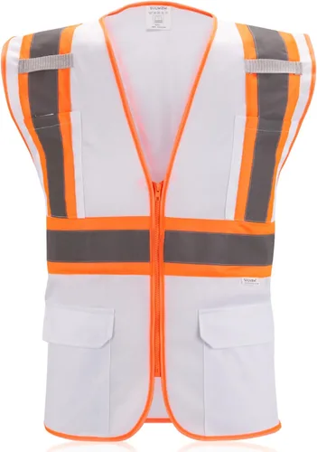 Miniatura 7 de Chaleco de seguridad reflectante de alta visibilidad con cierre y bolsillos O/Y Naranja