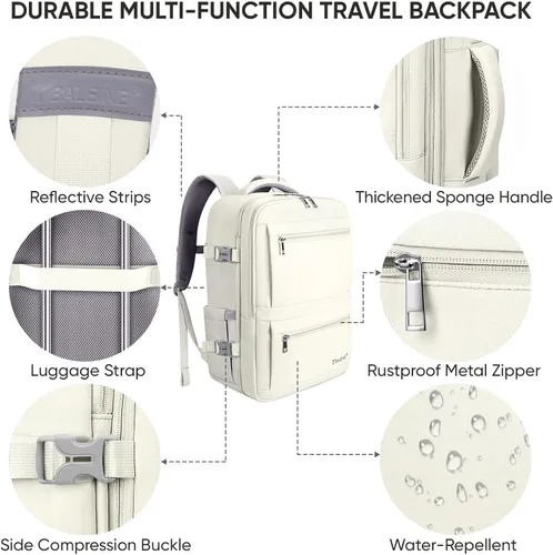 Miniatura 5 de BALEINE Mochila de Viaje para Mujeres y Hombres, Mochila Grande y Resistente de Equipaje de Mano para Laptop, Regalos para Negocios, Casual, Fin