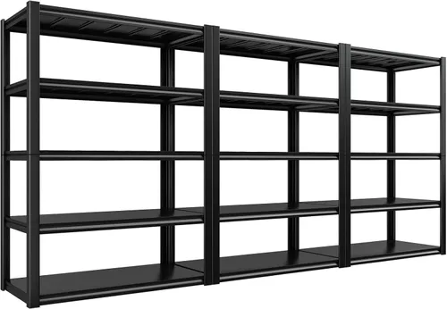 Miniatura 17 de REIBII Estantería de garaje de 48.2 pulgadas de ancho, estantes de almacenamiento de 3000 libras, estante de metal ajustable resistente, estantes