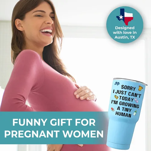Miniatura 3 de Divertido vaso de embarazo de 30 onzas, regalos de embarazo para madres primerizas, los mejores regalos para futuras mamás, regalos para futuras