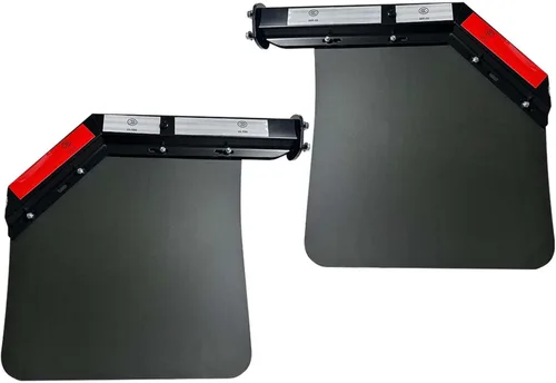 BST BSSP Juego de 2 Soportes Colgantes de Guardabarros con Resorte Angular Negro y Guardabarros para Semirremolque de Servicio Pesado de 24"x24",