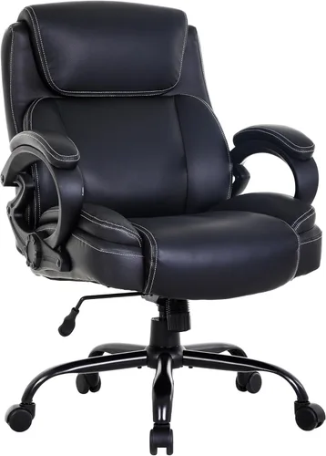 Silla de oficina grande y alta, 400 libras, silla ergonómica de trabajo ejecutiva con respaldo alto con soporte lumbar, asiento ancho, cómoda y