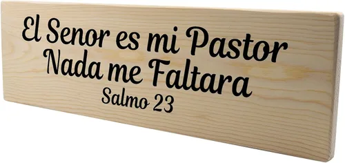 Miniatura 3 de Placa de regalo cristiano española de El Senor ES mi Pastor Nada me Faltara Salmo 23 en madera española, regalo de Navidad de madera para Cristiano