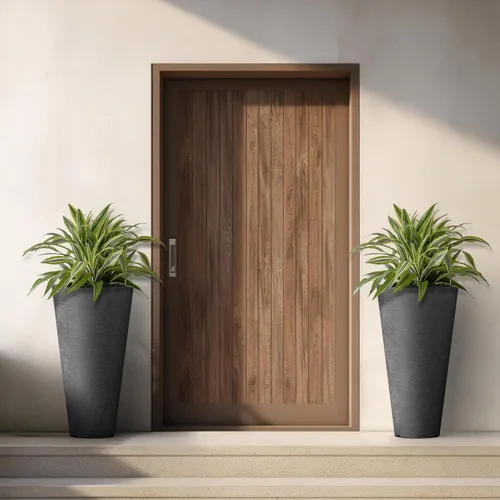 Miniatura 3 de Kante Juego de 2 macetas redondas altas de 23 pulgadas de alto, macetas decorativas grandes para exteriores, interiores, jardín, patio, porche Negro