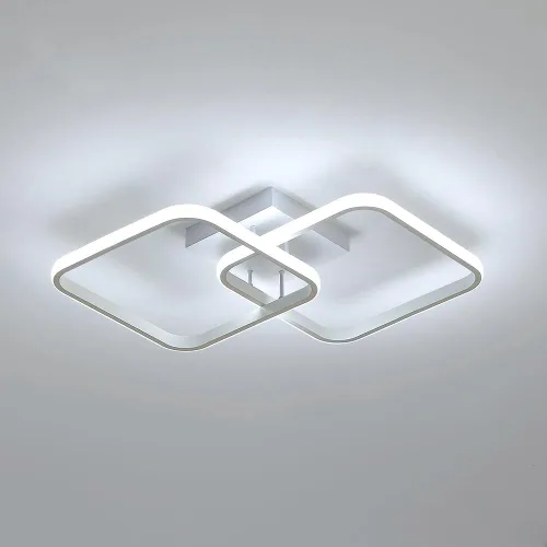 Miniatura 10 de Lámpara de techo LED moderna, 9 pulgadas, cuadrada, 6500 K, blanco frío, negro, mini lámpara de techo para pasillo, dormitorio, cocina, balcón