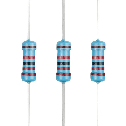 Miniatura 54 de 100 resistencias de 1 ohm 1/2 W (0.5 vatios) ±1% tolerancia de película metálica, resistencia fija de múltiples valores de resistencia opcional