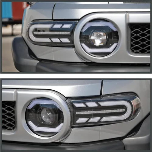 Miniatura 7 de SPEC-D TUNING - Faros delanteros proyectores negros con luces LED, señales de giro secuenciales y animación de inicio, compatibles con Toyota FJ