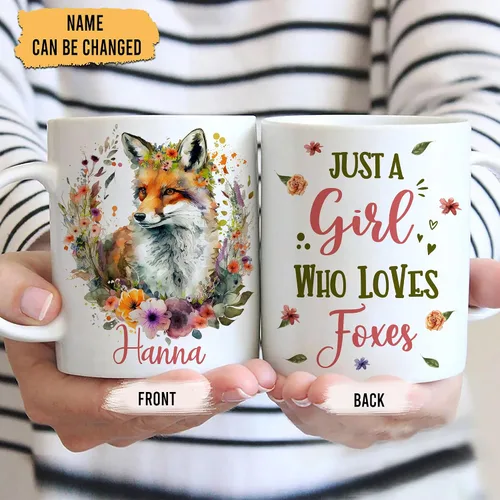 Miniatura 2 de Hyturtle Taza de zorro personalizada para niñas y mujeres, regalos de cumpleaños para amantes de los zorros, regalos de zorro para mujeres, regalos