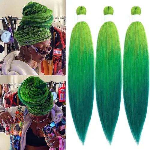Miniatura 45 de Black Braiding Hair Pre Stretched 16 Inch Black Hair Extensions For Braiding Hypoallergenic Pre-stretched Braiding Hair Natural Knotless Crochet