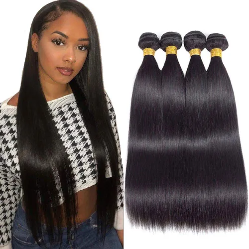 Miniatura 24 de Extensiones de cabello humano lacio 12A con cierre de encaje HD de 5 x 5 (16, 18, 20 + 14 pulgadas), tejido de cabello humano virgen brasileño 100%