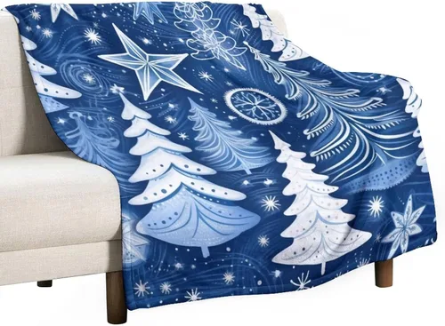 Miniatura 51 de Elegante manta de Navidad con diseño de ciervos y bayas rojas y verdes, diseño de renos de invierno, con diseño de ciervos y bayas rojas, manta