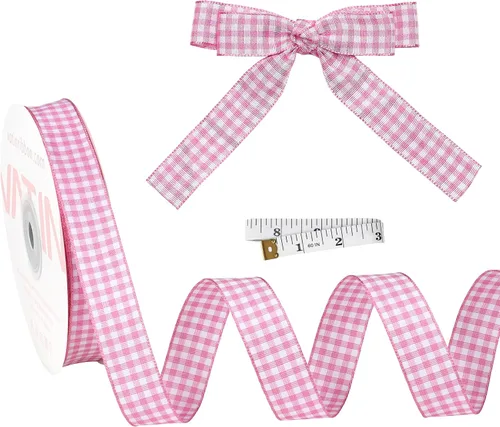 Miniatura 78 de VATIN Cinta a cuadros en blanco y negro – 3/8 pulgadas x 50 yardas, perfecta para cestas de Pascua, manualidades de primavera, envoltura de regalos