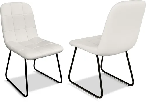 Miniatura 13 de HIPIHOM Juego de 4 sillas de comedor, modernas sillas de comedor de piel sintética para cocina, sala de estar, comedor (4 negras)