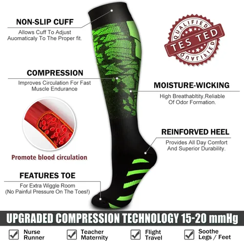 Miniatura 36 de 6 Pack Copper Compression Socks for Women and Men Circulation-Best Support for Medical, Running,Nursing,Athletic