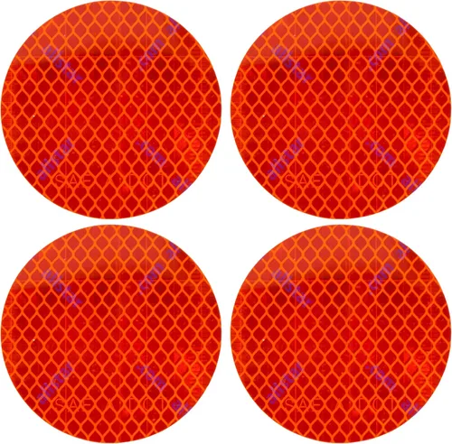 All Star Truck Parts 3" Pulgadas Redondas DOT-SAE Ámbar/Rojo Reflector Prismático Adhesivo de Alta Visibilidad y Alta Reflectividad Impermeable para