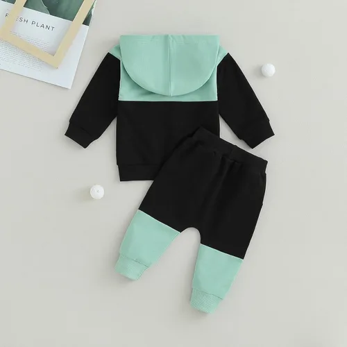 Miniatura 251 de Conjunto de ropa de otoño e invierno para bebé y niño, sudadera larga con capucha y pantalones para niños pequeños, 6, 12, 18, 24 meses, 2T