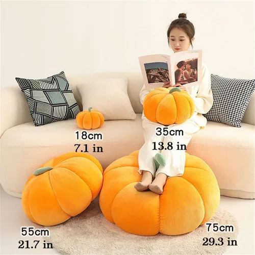 Miniatura 4 de AZCHEN Almohada decorativa de calabaza para sofá cama, muebles de patio (7.1 in, naranja)