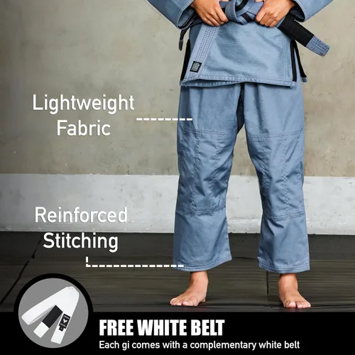 Miniatura 3 de Elite Sports Kids BJJ GI - Kimono brasileño Jiujitsu Gi con tela preencogida y cinturón, para niños y jóvenes, aprobado por la IBJJF