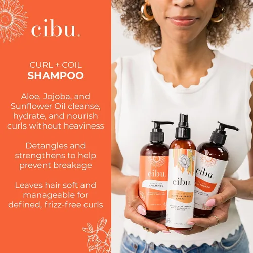 Miniatura 3 de Cibu Curl + Coil Shampoo 30074 Limpia, hidrata, nutre, revitaliza, desenreda y conserva el rizo natural + bobina para un cabello suave y manejable
