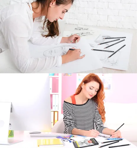 Miniatura 6 de MARTCOLOR Juego de lápices de dibujo, 12 lápices de grafito (14B - 2H), ideal para dibujar arte, bocetos, sombreado, lápices de artista