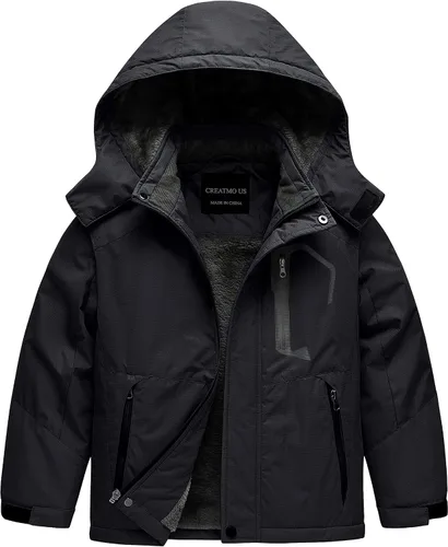 CREATMO US Chaqueta de esquí impermeable para niño, abrigo de nieve cálido para invierno, resistente al viento, chaqueta de lluvia para snowboard