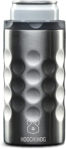 Miniatura 14 de Hooch Hog Slim - Enfriador de latas de acero inoxidable para latas delgadas de 12 onzas, 3 soportes aislados para latas de cerveza Michelob Ultra