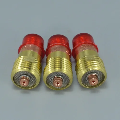 Miniatura 5 de RIVERWELD TIG Stubby Gas Lens 17GL040 0.040" y 0.039 in Orifice Fit SR WP 17 18 26 TIG Antorcha de soldadura 3pk
