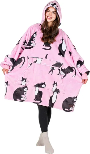 Miniatura 20 de Tirrinia Sudadera Manta de Gran Tamaño con Capucha, Mantas Sherpa Esponjosas Vestibles, Manta Sudadera Reversible y Acogedora, Regalo para Adultos #